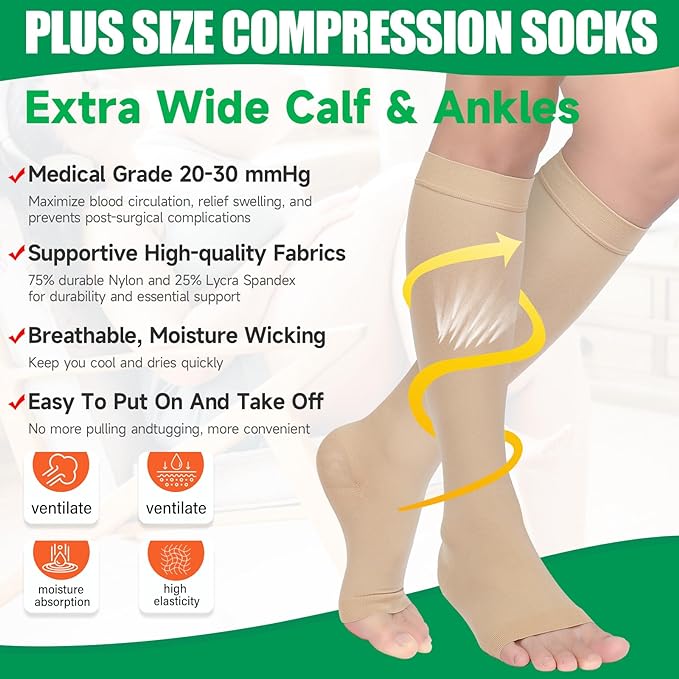 Premium Bamboo Compression Stocking (Pack of 2)