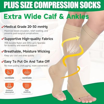 Premium Bamboo Compression Stocking (Pack of 2)